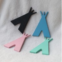 Nordic wind wooden tower hook children's room children's clothing store wall hanging wall decoration