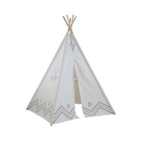 White teepee tent for children to sleep indoor