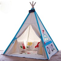 Cotton canvas teepee indoor play tent for girls and boys