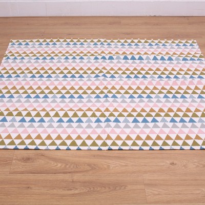 Colorful triangular design cotton canvas kids tent mats