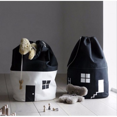 House storage bag baby cotton canvas bunch black and white toy storage hanging bag