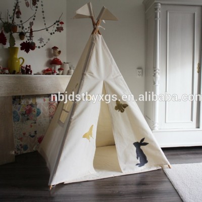 2016 new hign quality outdoor teepee tent kids indoor indian teepee Rabbit embroidery factory direct